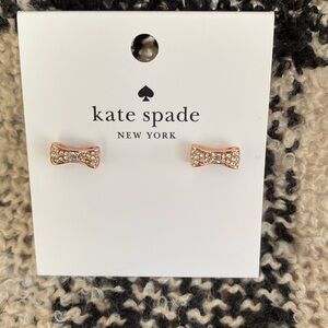 Kate Spade Ready Set Bow Pave Bow Studs with Dust Bag NWT